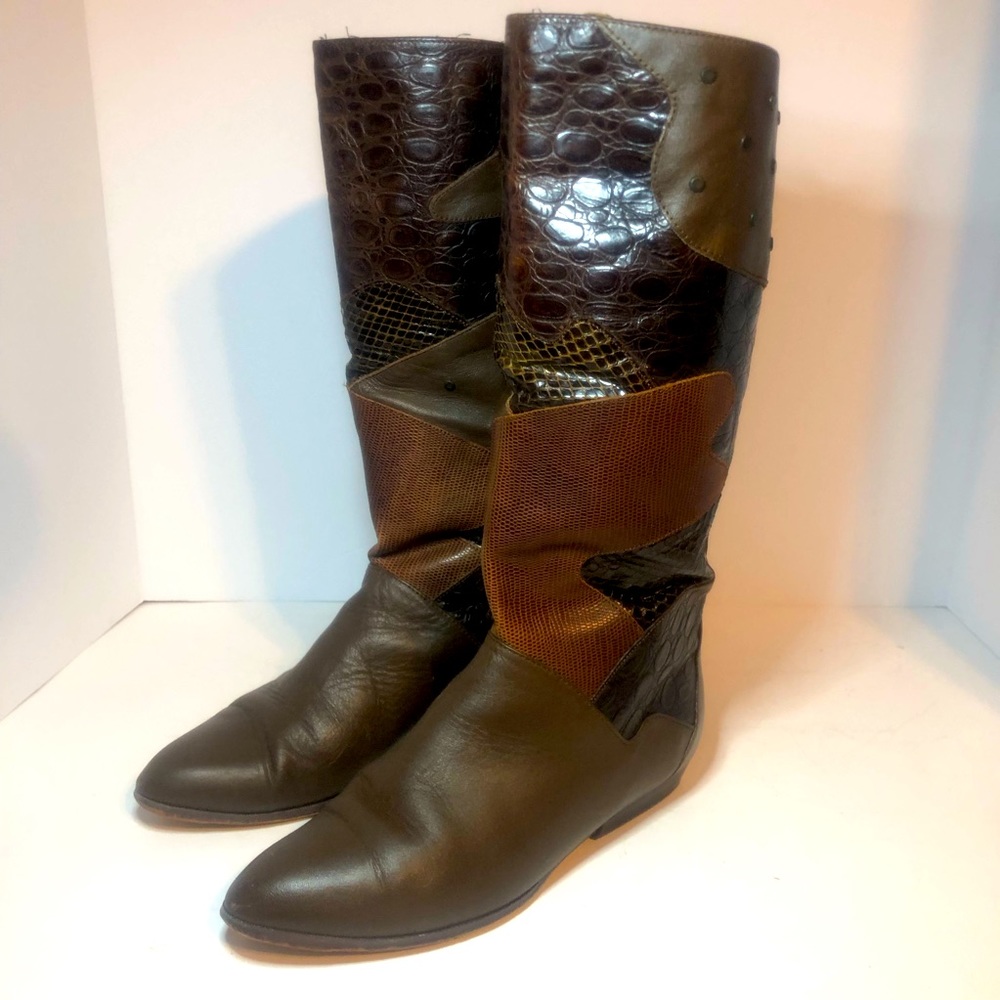 MPO High Leather Brown Boots Women’s Size 7.5 (27).